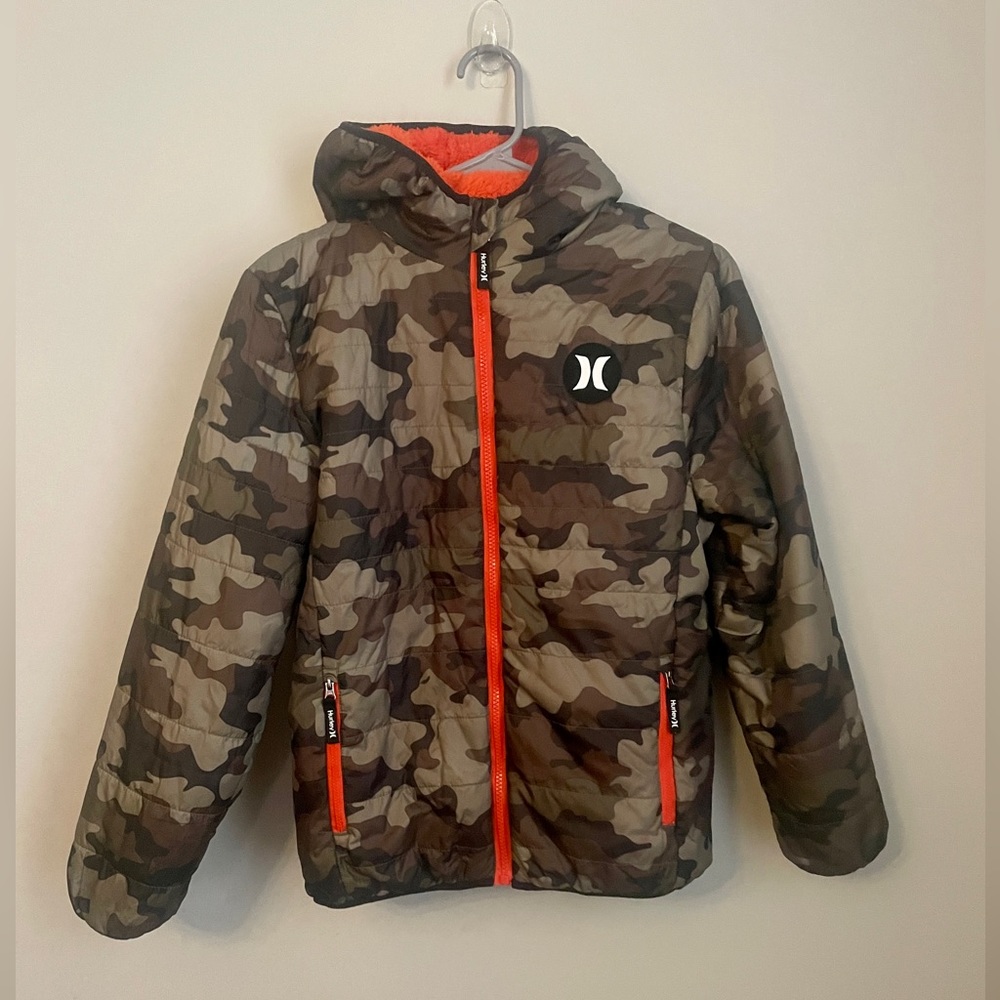 Hurley camo boys puffer jacket